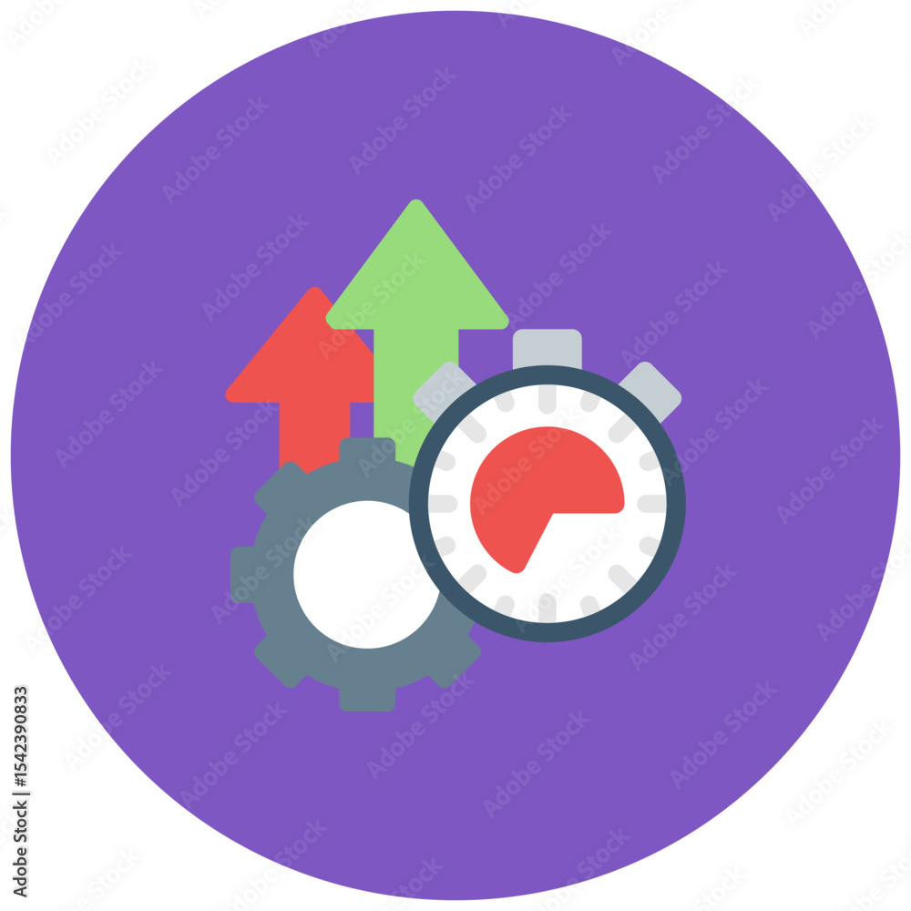 Poster productivity tracker icon vector image. can be used for operations management.