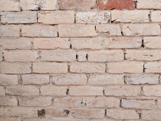 High Resolution Realistic White Brick Wall Background Texture Isolated for Interior Design, Poster Mockup, or Minimalist Architecture Theme