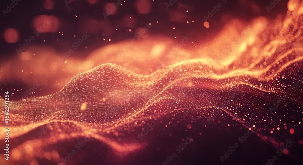 Poster dynamic wave frequency: abstract digital particles in motion for a vibrant sound experience