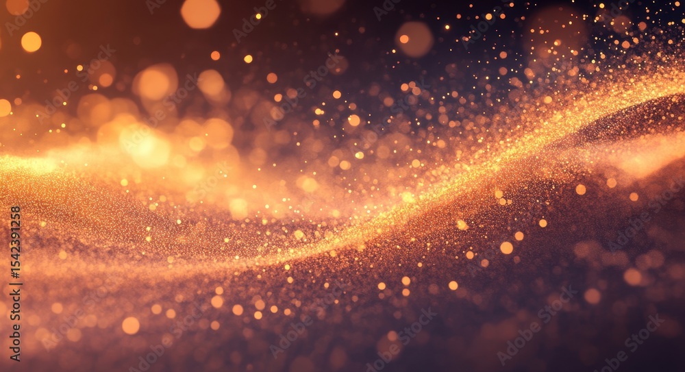 Poster dynamic sound waves: abstract digital background with dancing particles and music energy