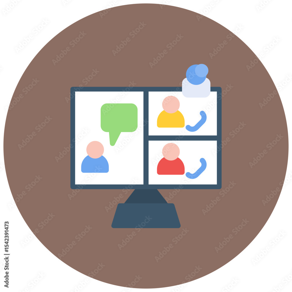 Poster virtual conference icon vector image. can be used for remote working.