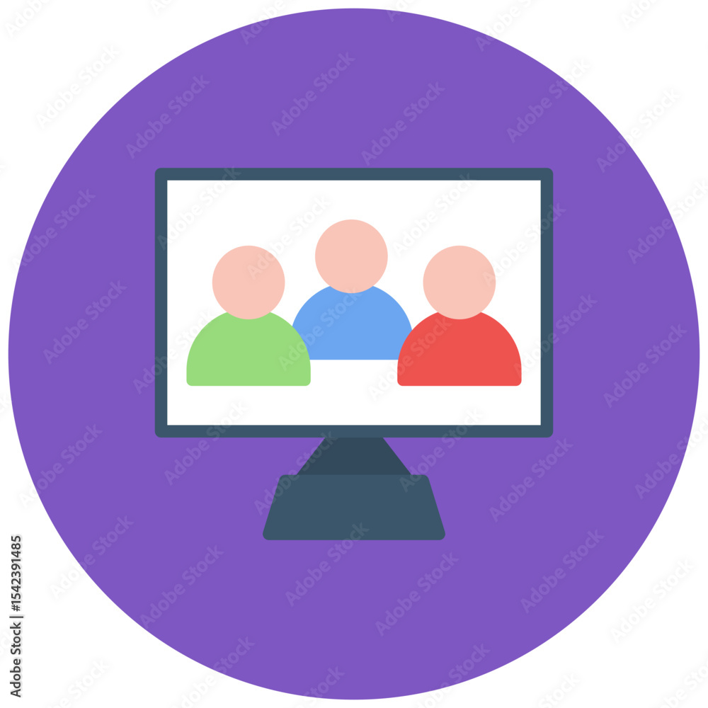 Poster virtual team icon vector image. can be used for remote working.