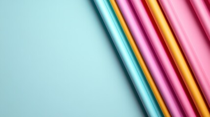 Obraz premium A vibrant display of colorful wrapping papers elegantly rolled up, ready for gifts, celebration, and the joy of sharing special moments with loved ones.