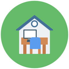 Home Office icon vector image. Can be used for Freelancer.