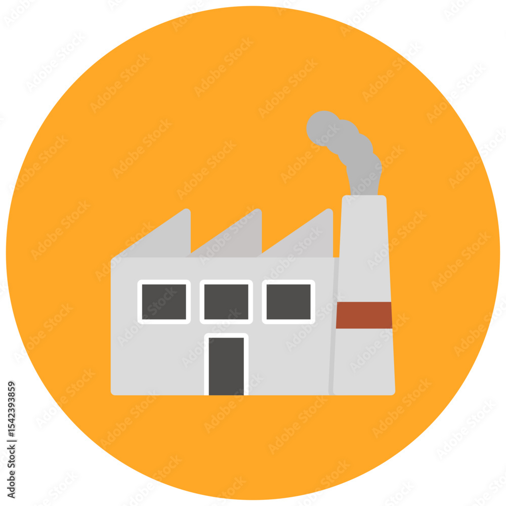 Aufkleber factory building icon vector image. can be used for manufacturing and distribution.