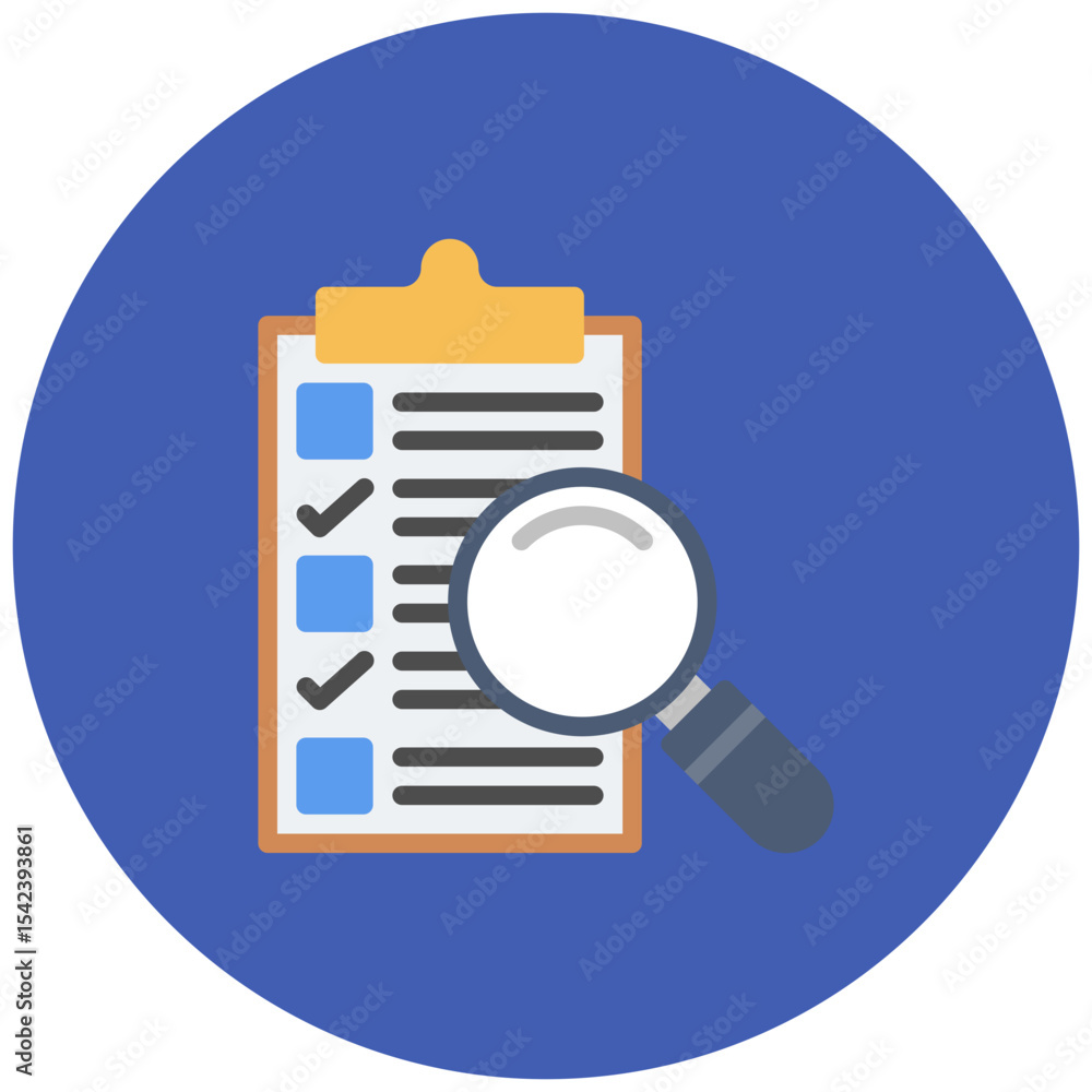 Poster inspection checklist icon vector image. can be used for manufacturing and distribution.