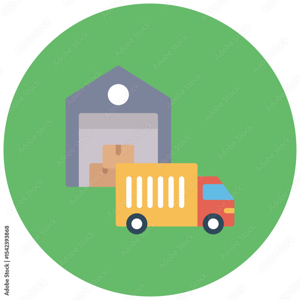 Poster loading dock icon vector image. can be used for manufacturing and distribution.