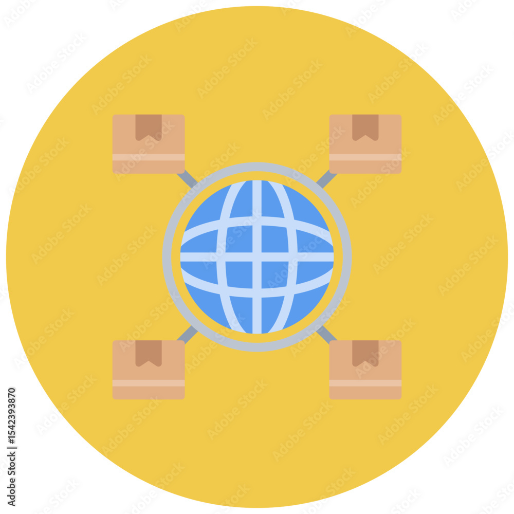 Poster logistic network icon vector image. can be used for manufacturing and distribution.