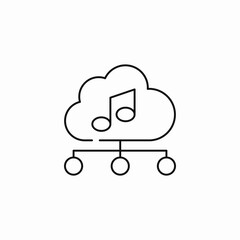 music cloud share icon sign vector