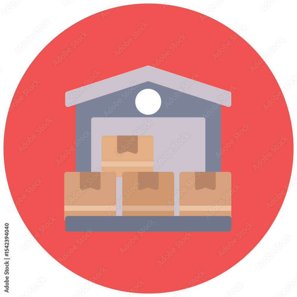 Poster warehouse icon vector image. can be used for manufacturing and distribution.