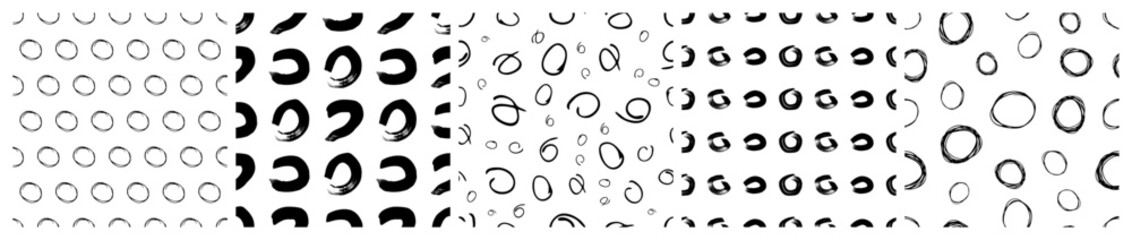 Set of seamless patterns with scribble smears