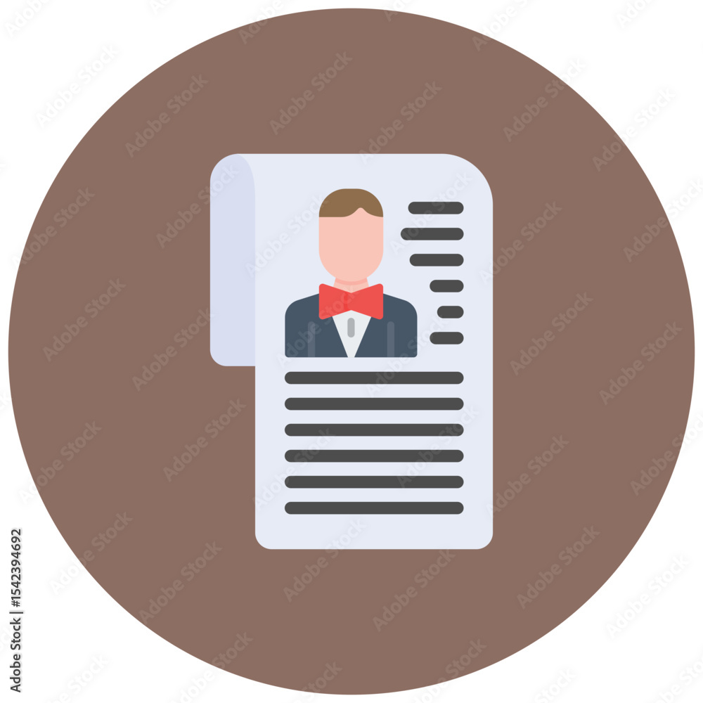 Poster career summary icon vector image. can be used for curriculum vitae.