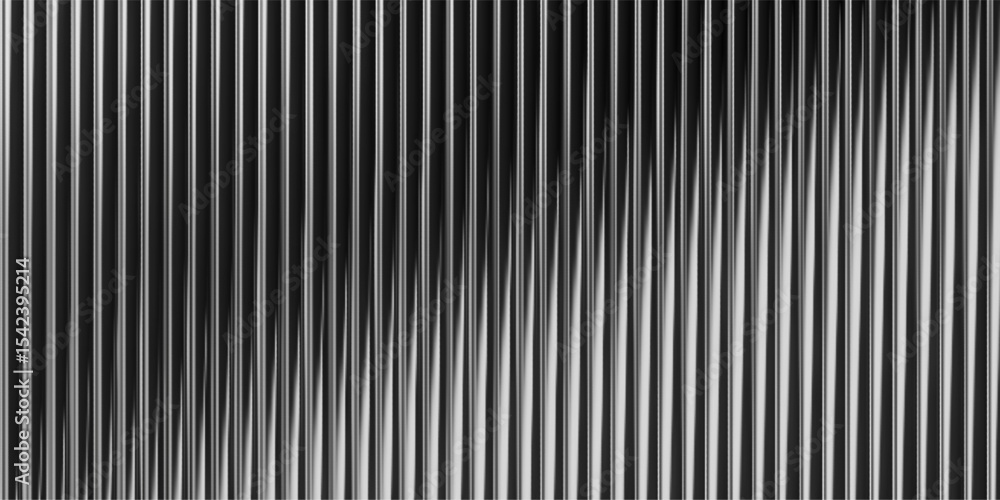 Poster 3d glass background with ribbed texture and gradient light effect. abstract black line pattern for v
