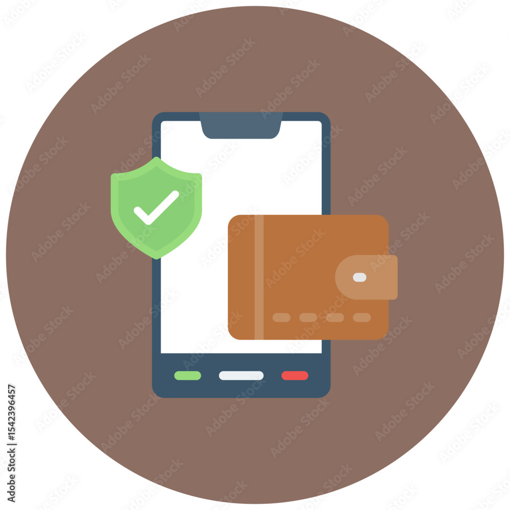 Poster secure digital wallet icon vector image. can be used for safe payment.
