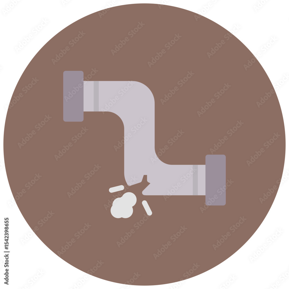Poster broken pipeline icon vector image. can be used for water crisis.