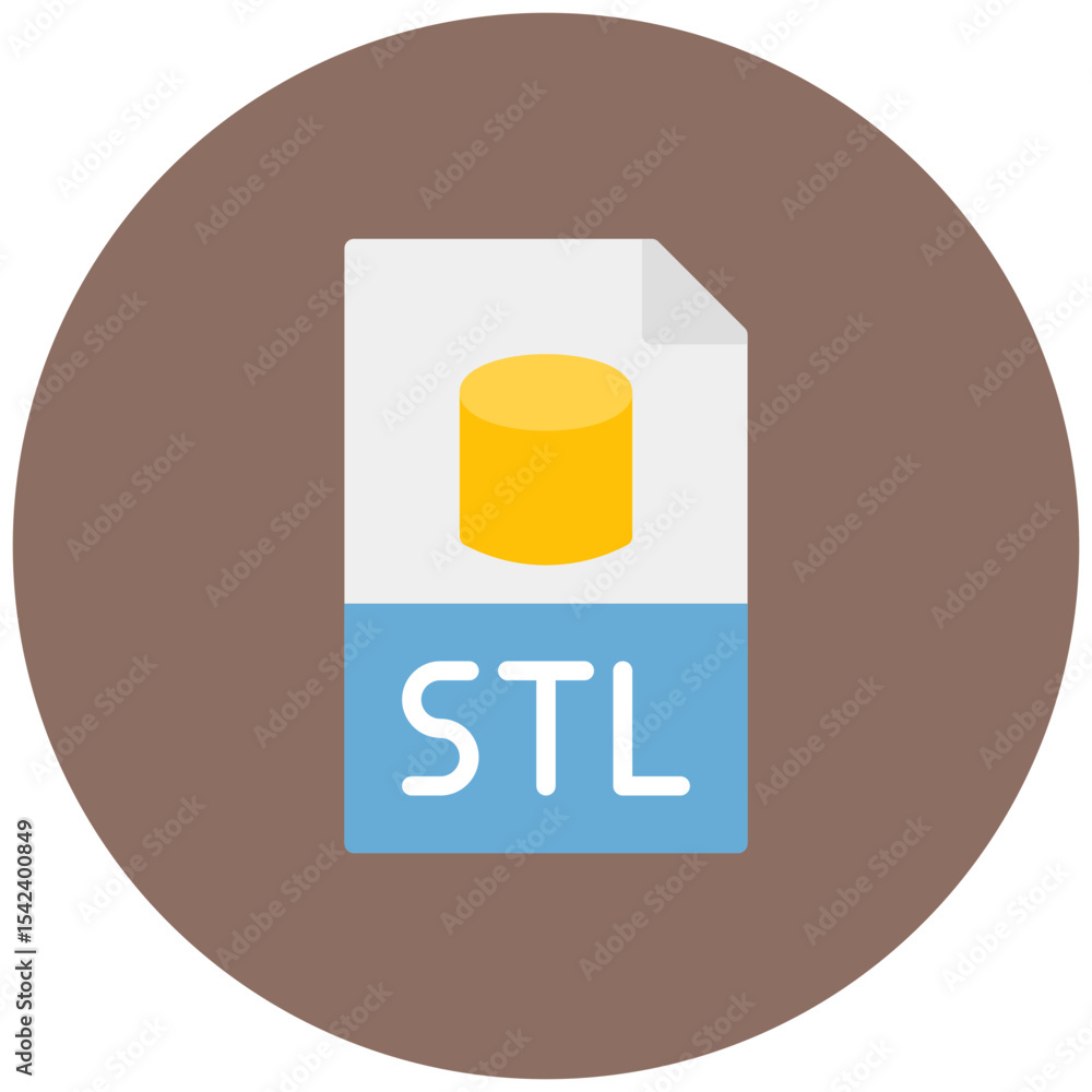 Poster stl file icon vector image. can be used for additive maufacturing.