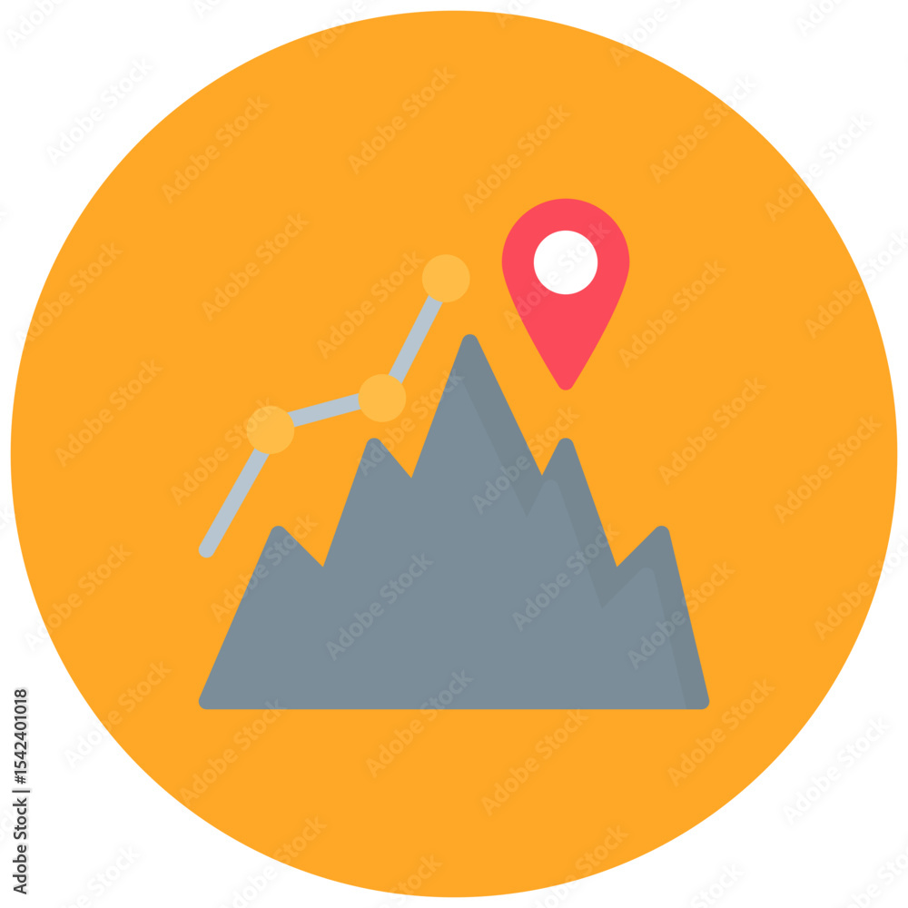 Poster climbing map icon vector image. can be used for rock climbing.