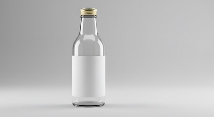 glass bottle with lid and blank label with light background