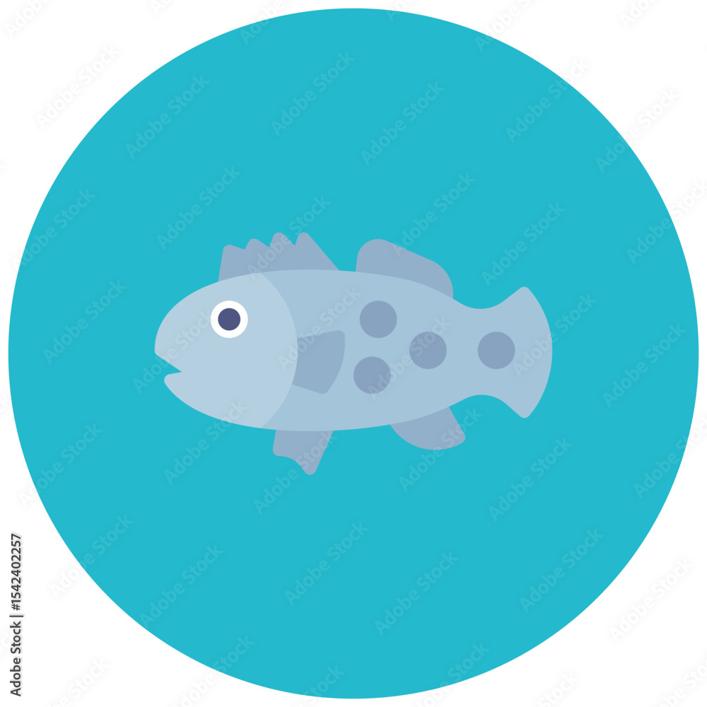 Poster grouper icon vector image. can be used for fish and seafood.