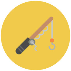 Fishing Rod icon vector image. Can be used for Fish and Seafood.