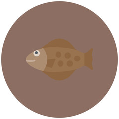 Halibut icon vector image. Can be used for Fish and Seafood.