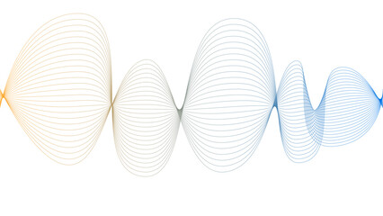 	
Vector curvy abstract line art wavy flowing dynamic blue white background in concept music or sound, wave, wind, information flow	
