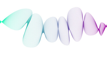 	
Vector curvy abstract line art wavy flowing dynamic blue white background in concept music or sound, wave, wind, information flow	
