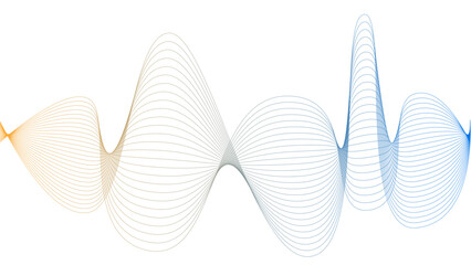 	
Vector curvy abstract line art wavy flowing dynamic blue white background in concept music or sound, wave, wind, information flow	
