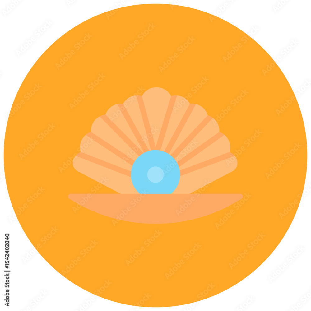 Poster seashell icon vector image. can be used for fish and seafood.
