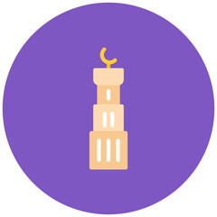 Prayer Tower icon vector image. Can be used for Islamic New Year.