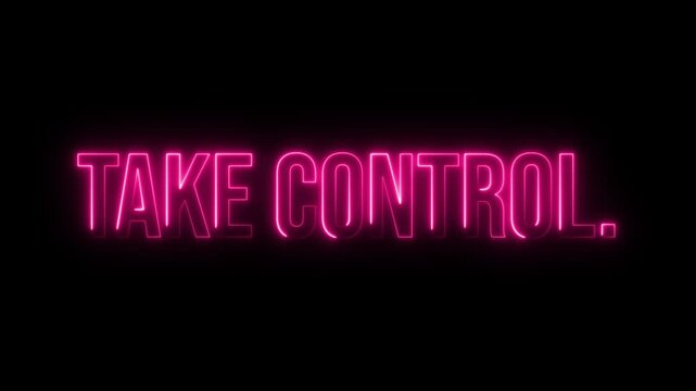 Multicolor Neon take control. text animation