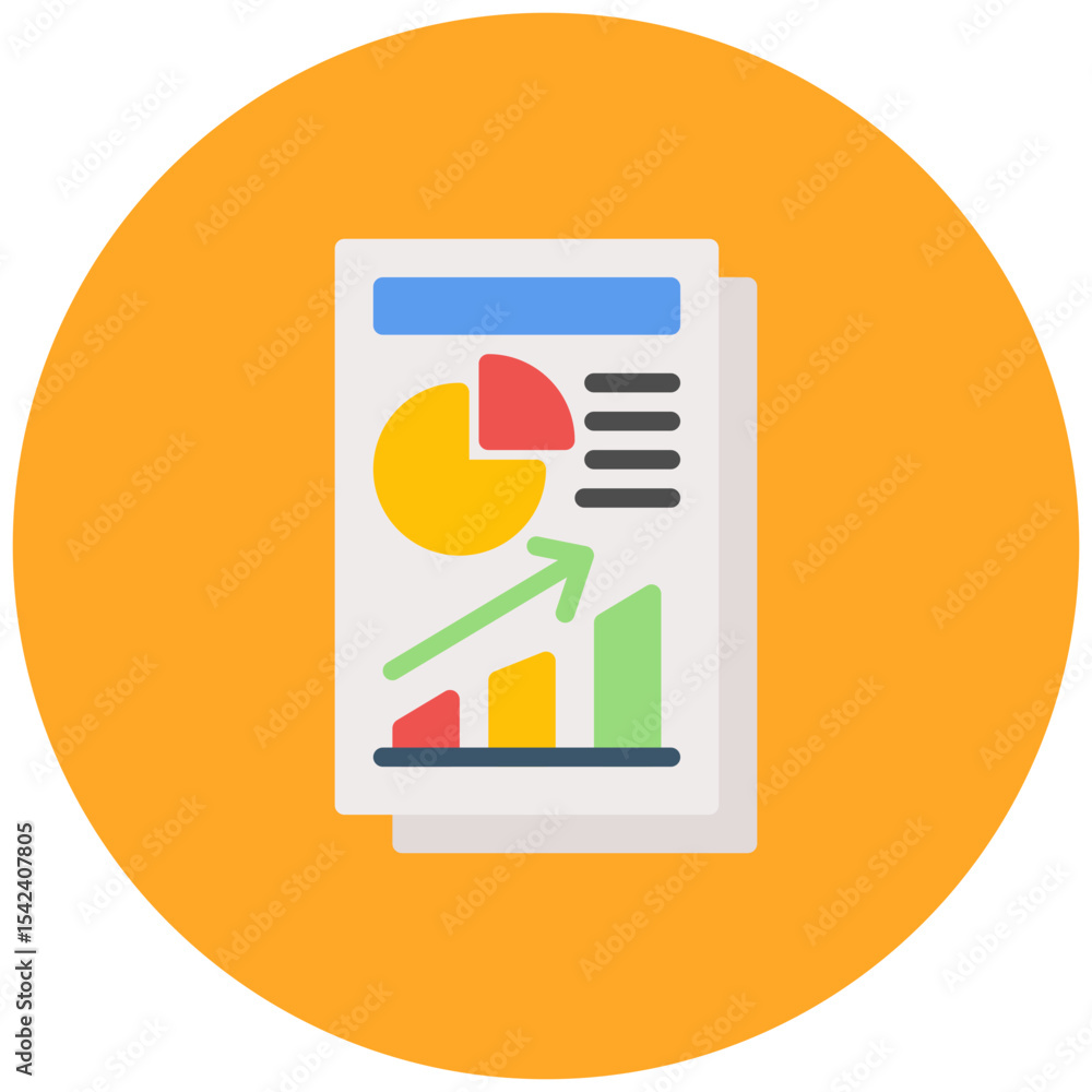 Poster reporting icon vector image. can be used for business onboarding.