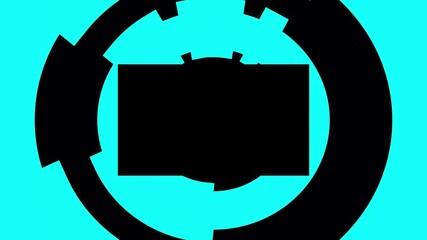 Futuristic digital HUD rectangular frame with colorful abstract circle technology for intro/outro video.