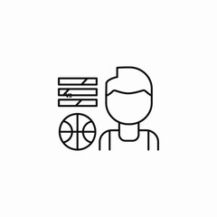 basketball player profile icon sign vector