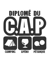 diplome cap camping apero petanque humour