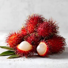 rambutan on white background