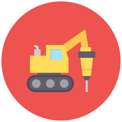 Rock Breaker icon vector image. Can be used for Construction Vehicles.