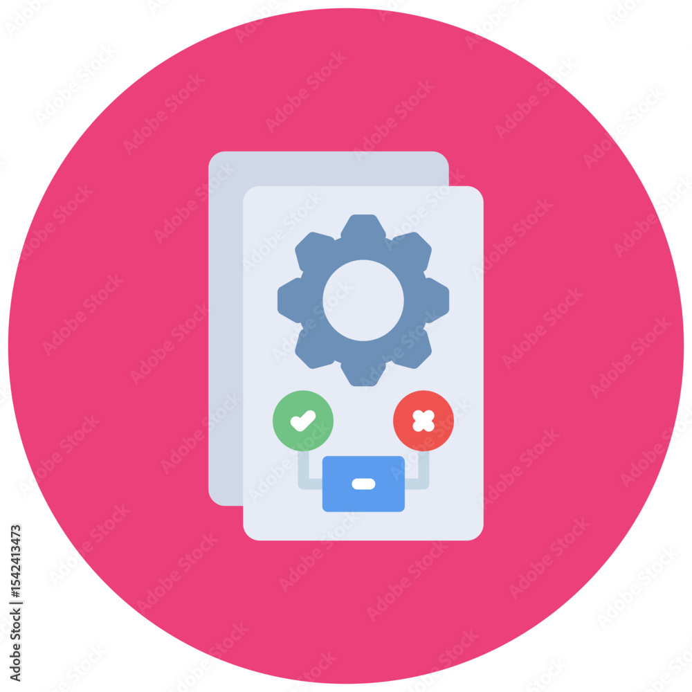 Aufkleber test configuration icon vector image. can be used for software testing.