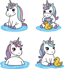 Vector Illustration of Cute Unicorns -vector eps8.eps