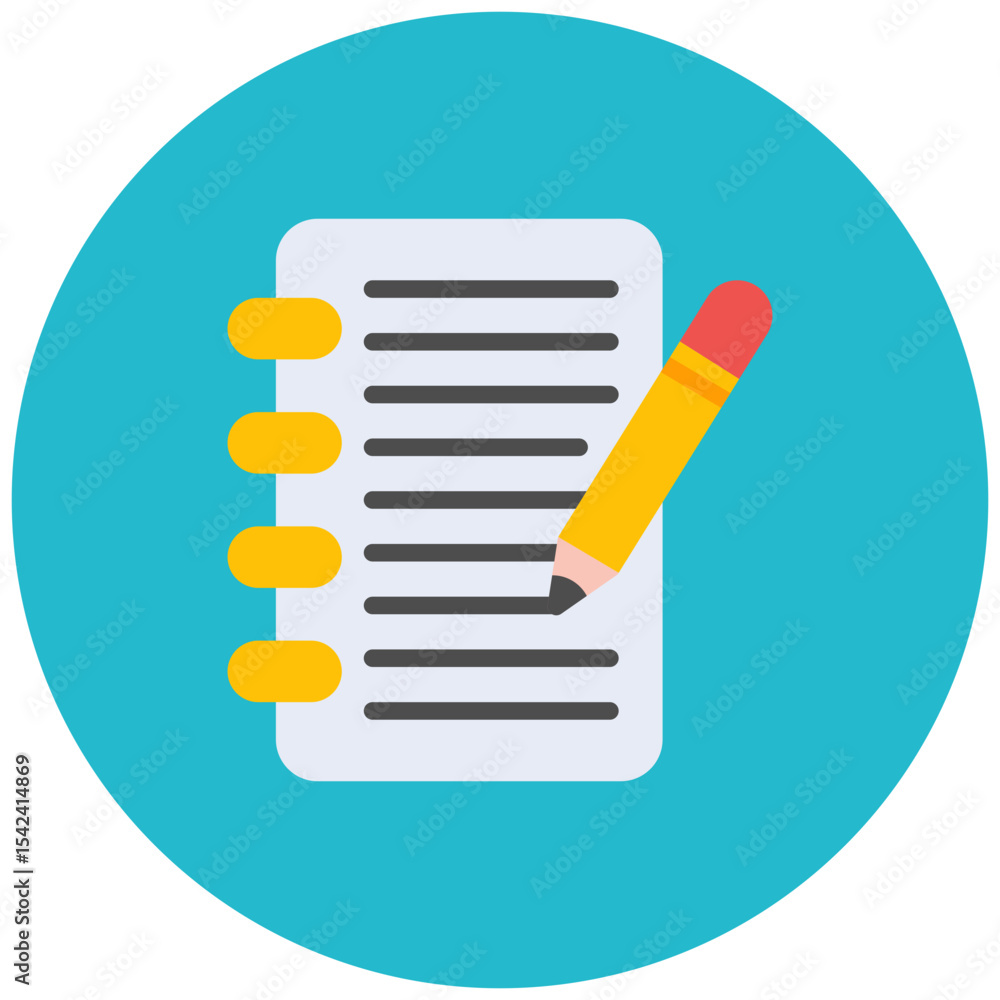 Poster notebook and pencil icon vector image. can be used for press freedom day.