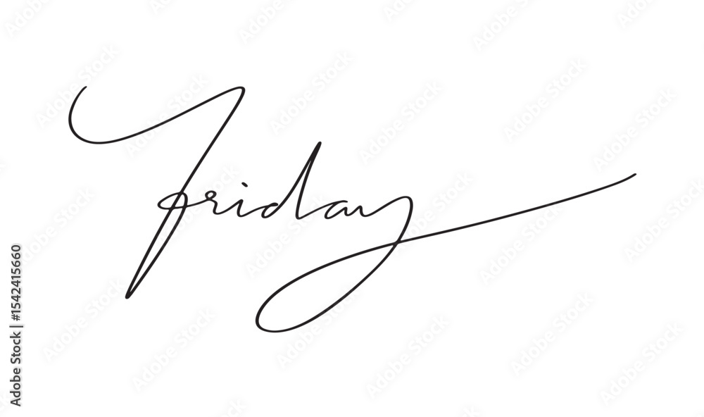 Poster friday text font calligraphy hand written lettering script black color object icon friday weekend ba