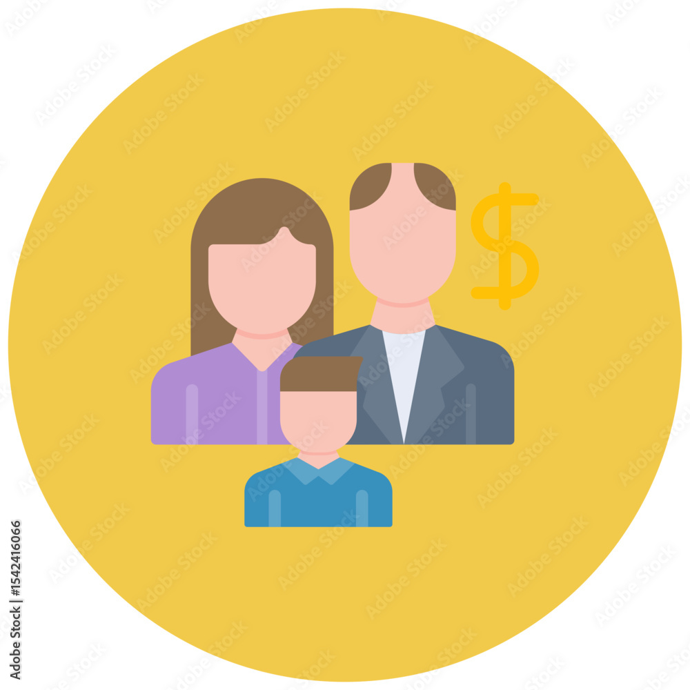 Poster family wealth icon vector image. can be used for inheritance.