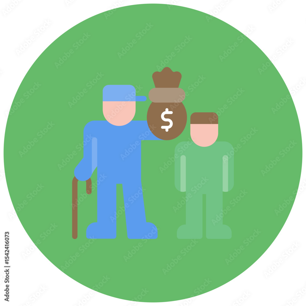 Poster handing over icon vector image. can be used for inheritance.