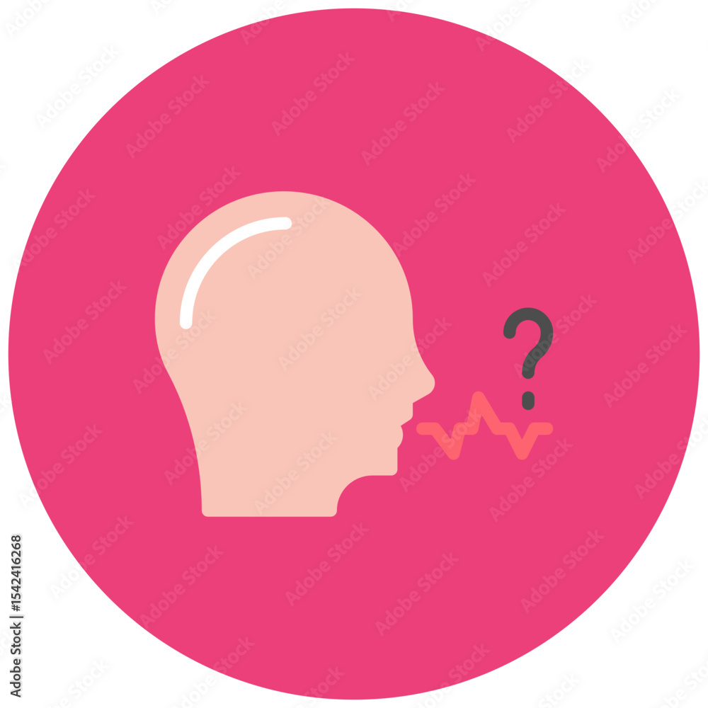 Poster difficulty speaking icon vector image. can be used for allergy symptoms.
