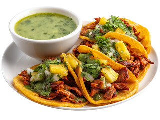 Iconic Tacos al Pastor with Grilled Pineapple, featuring succulent marinated pork, a classic Mexican street food delight.