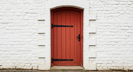 old wooden door in a stone wall