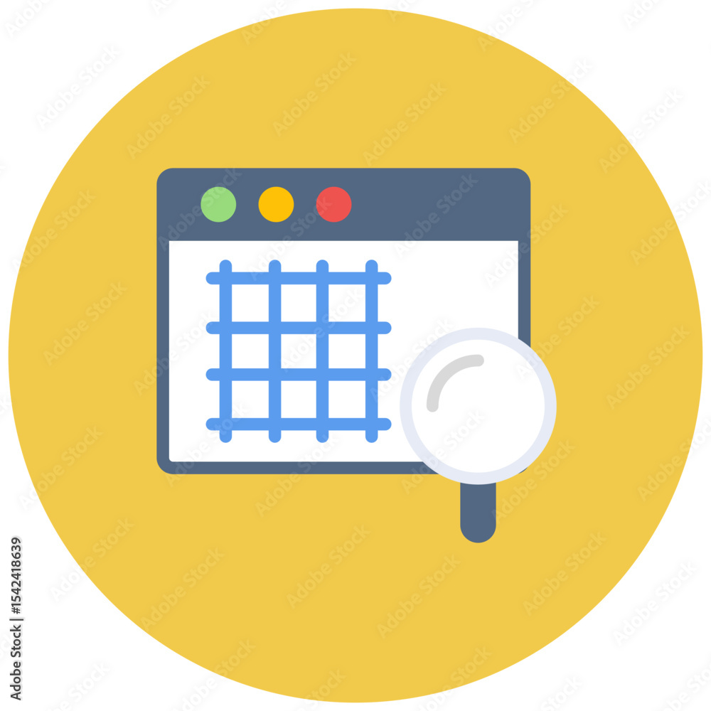 Poster grid search icon vector image. can be used for data science.