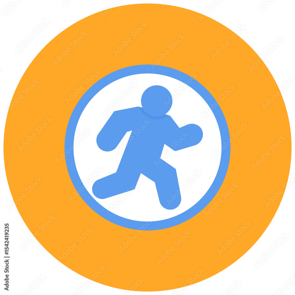 Poster Running in Circles icon vector image. Can be used for Burnout.