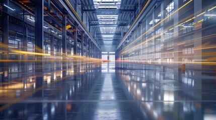 Obraz premium Empty industrial hallway