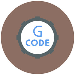 G Code icon vector image. Can be used for 3d Printing.